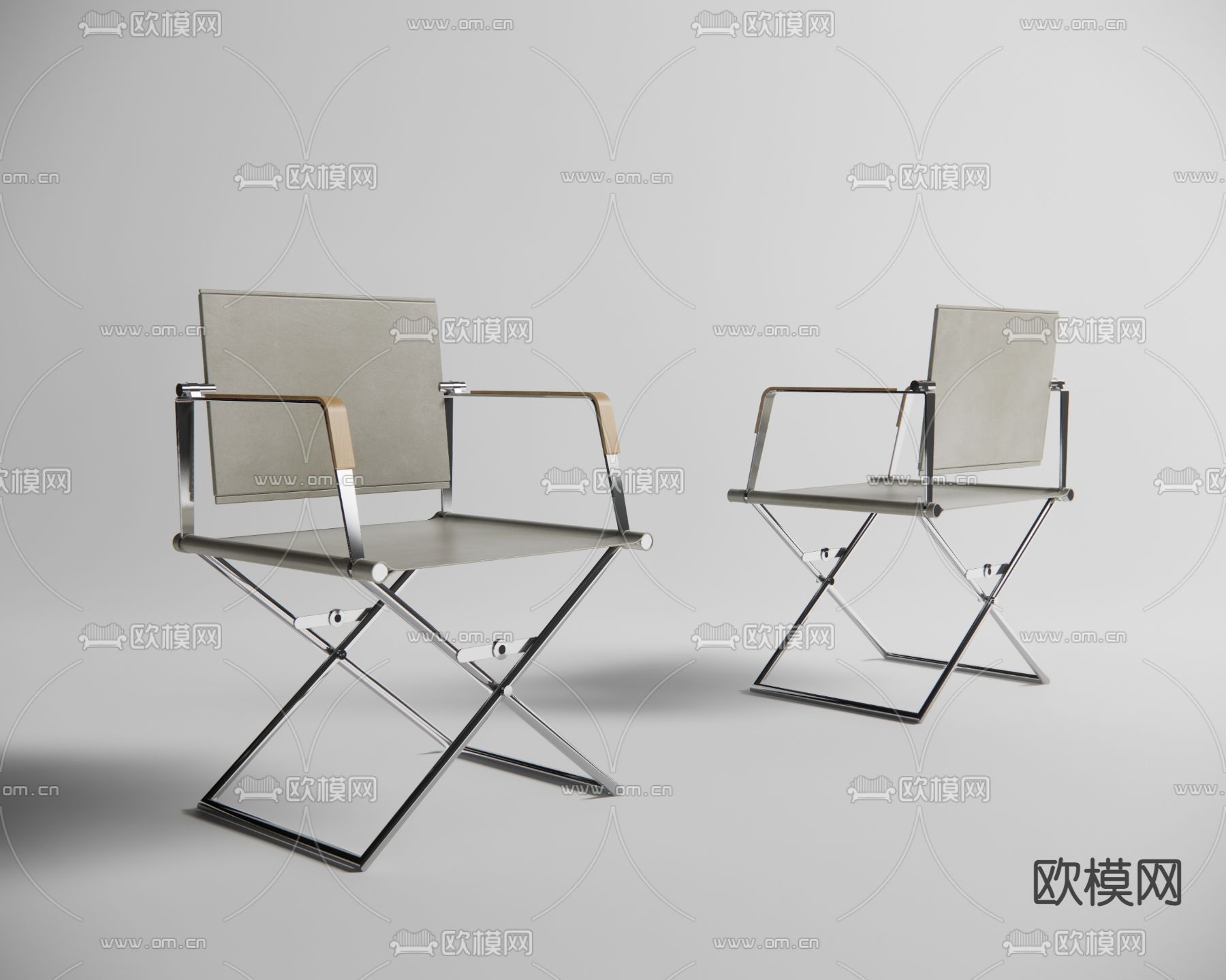 现代不锈钢单椅su模型下载（渲染图1）