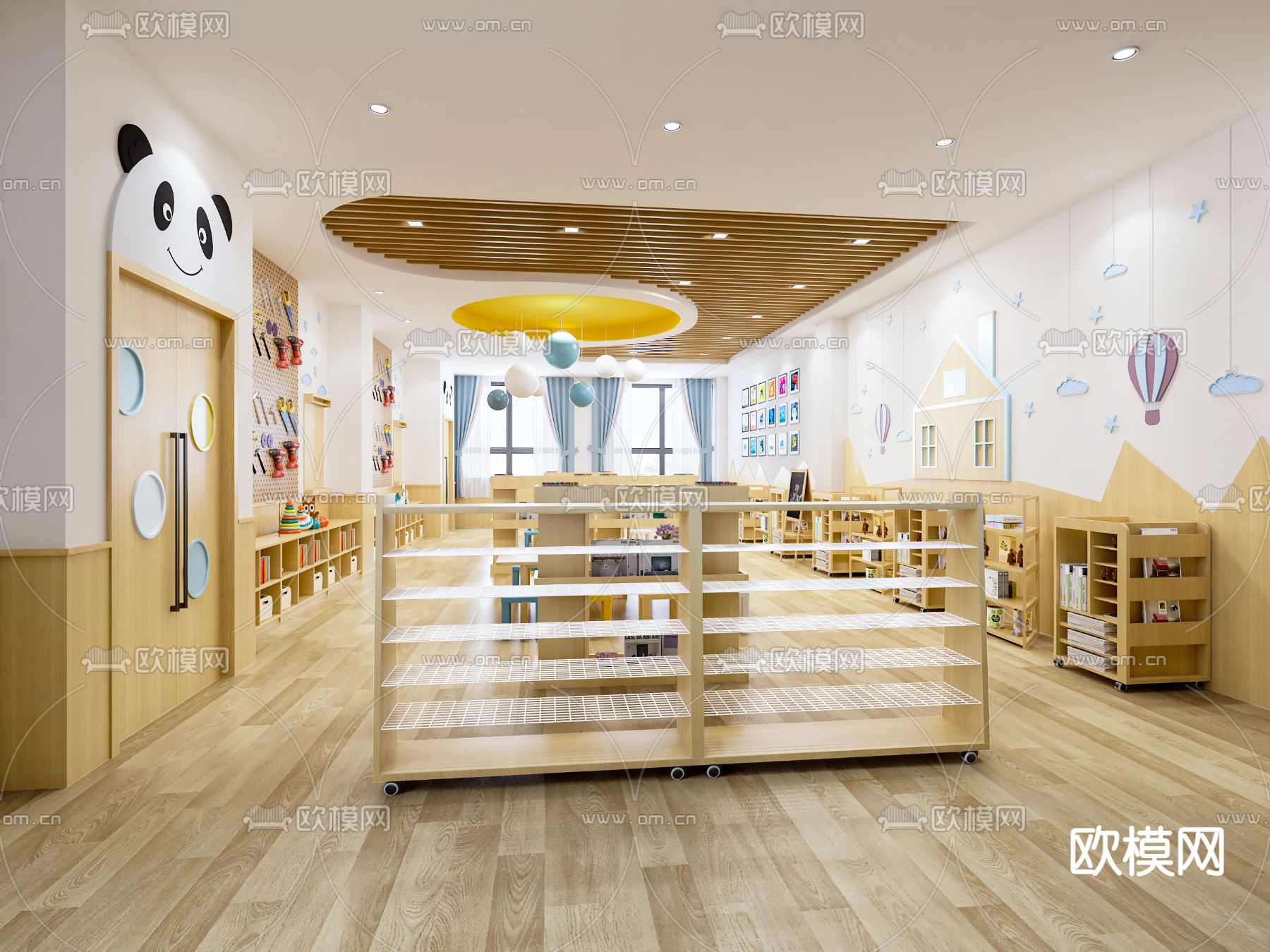 现代幼儿园美工教室3d模型下载（渲染图3）