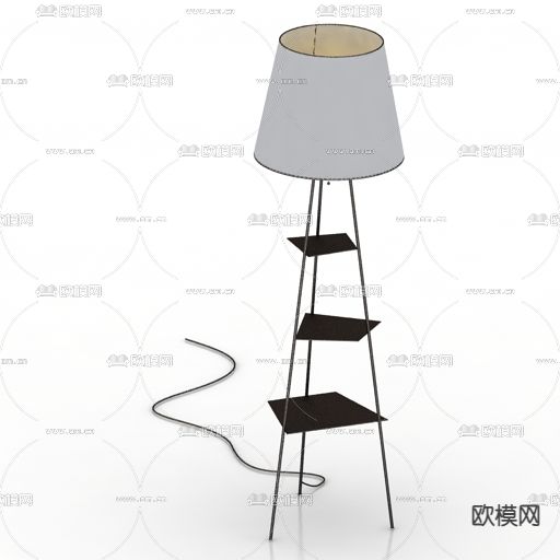 现代极简金属艺术落地灯免费3d模型下载
