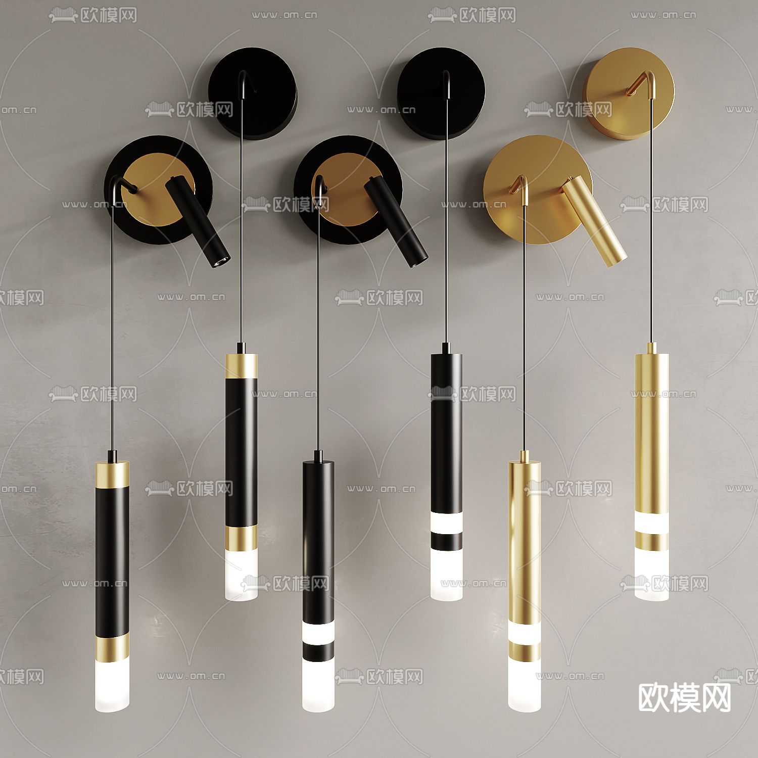 现代轻奢壁灯su模型下载（渲染图1）