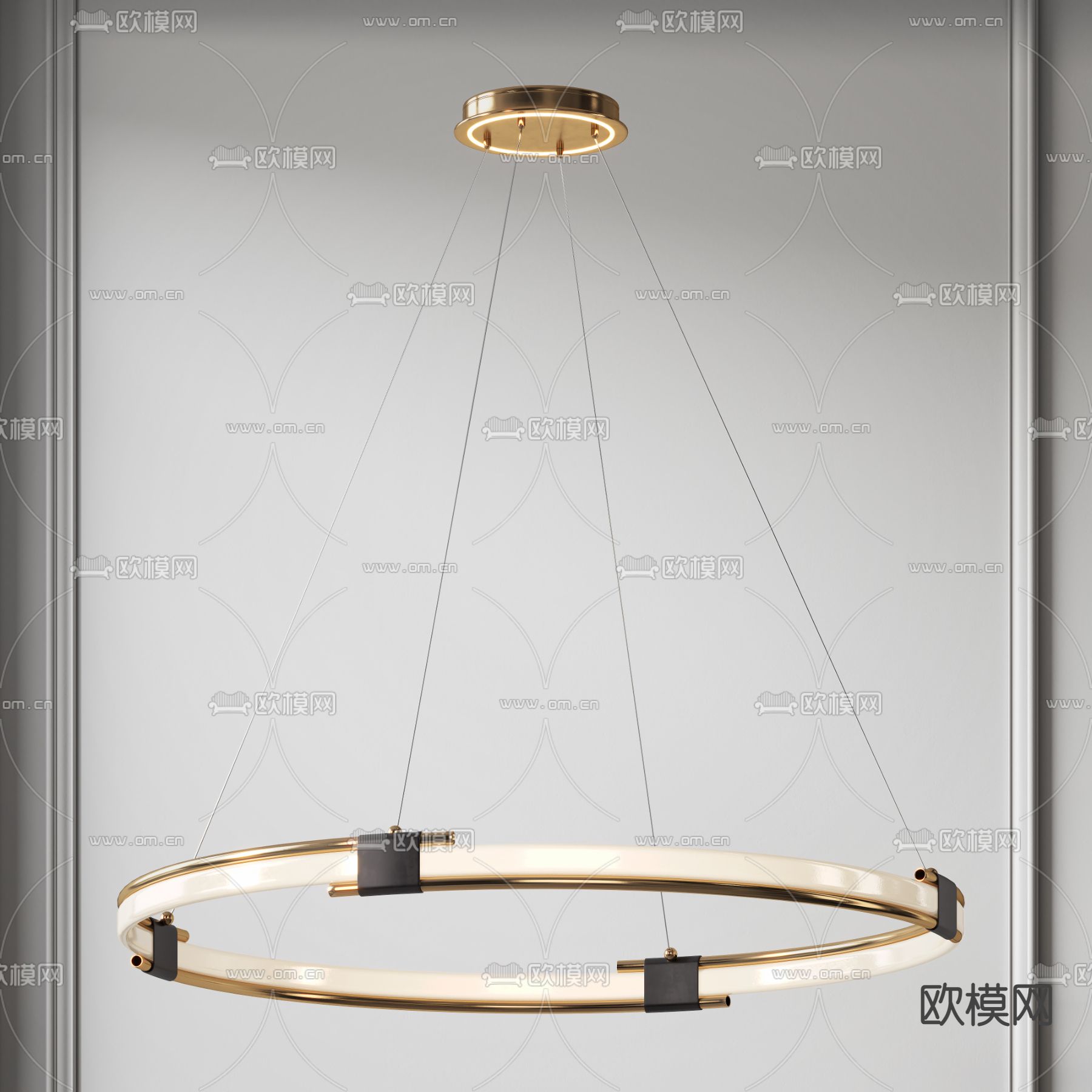 现代金属圆环吊灯3d模型下载_ID11962645_3dmax免费模型-欧模网