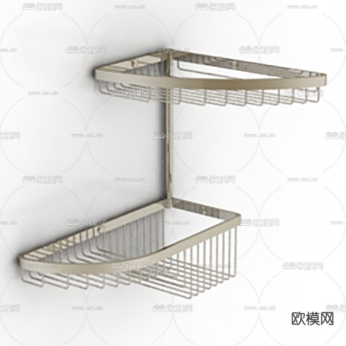 现代简约金属转角卫浴置物架免费3d模型下载
