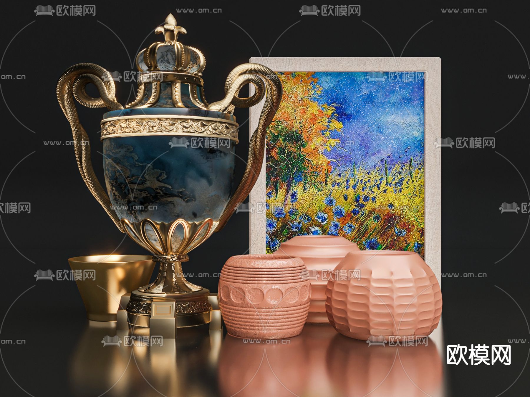 欧式装饰品摆件3d模型下载