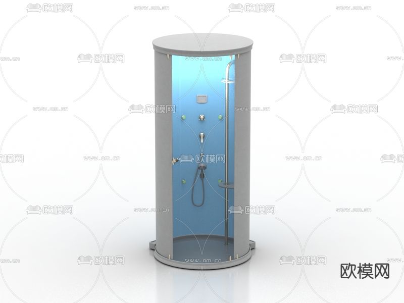 现代简约圆柱体淋雨隔断免费3d模型下载