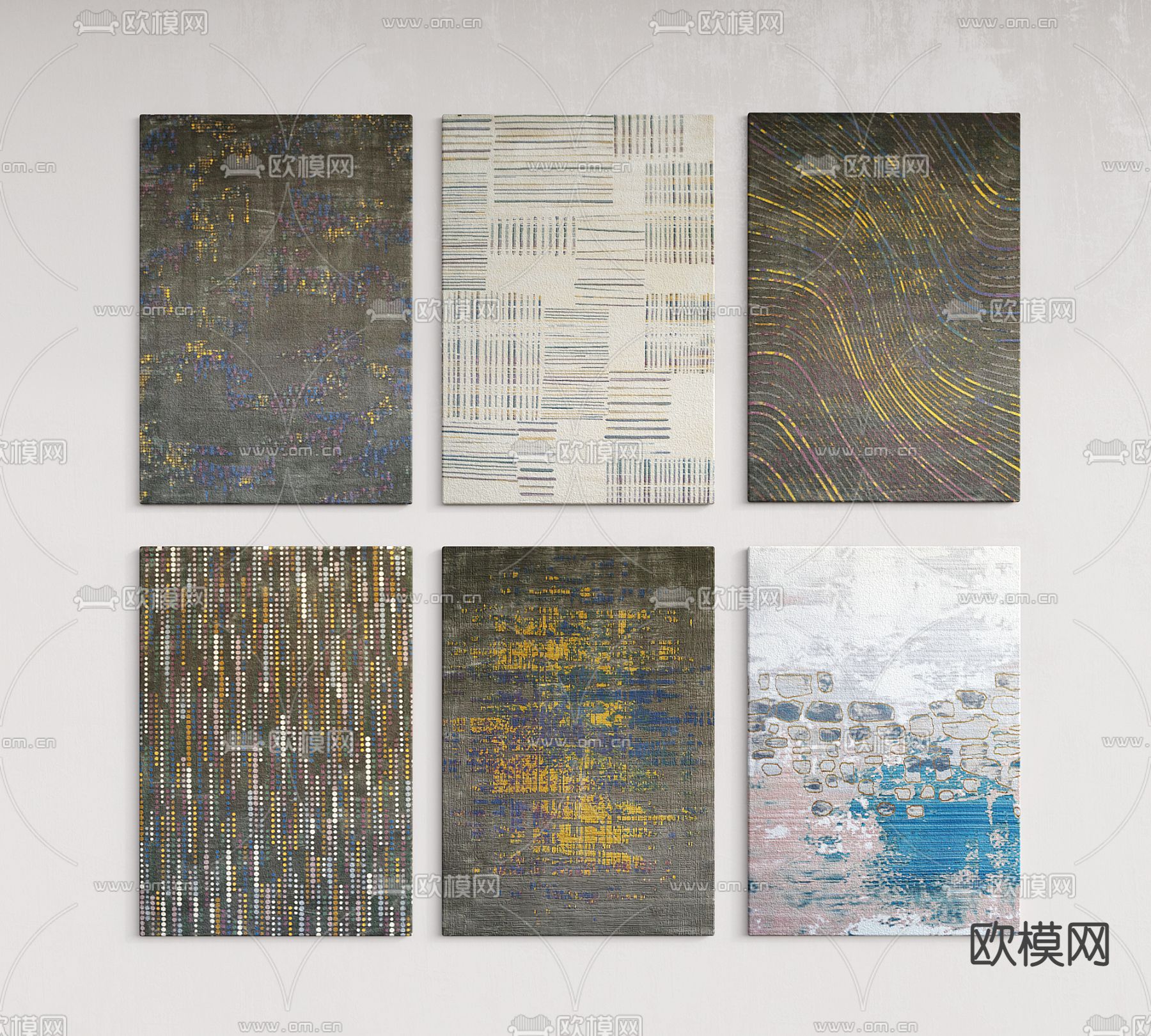 现代地毯3d模型下载