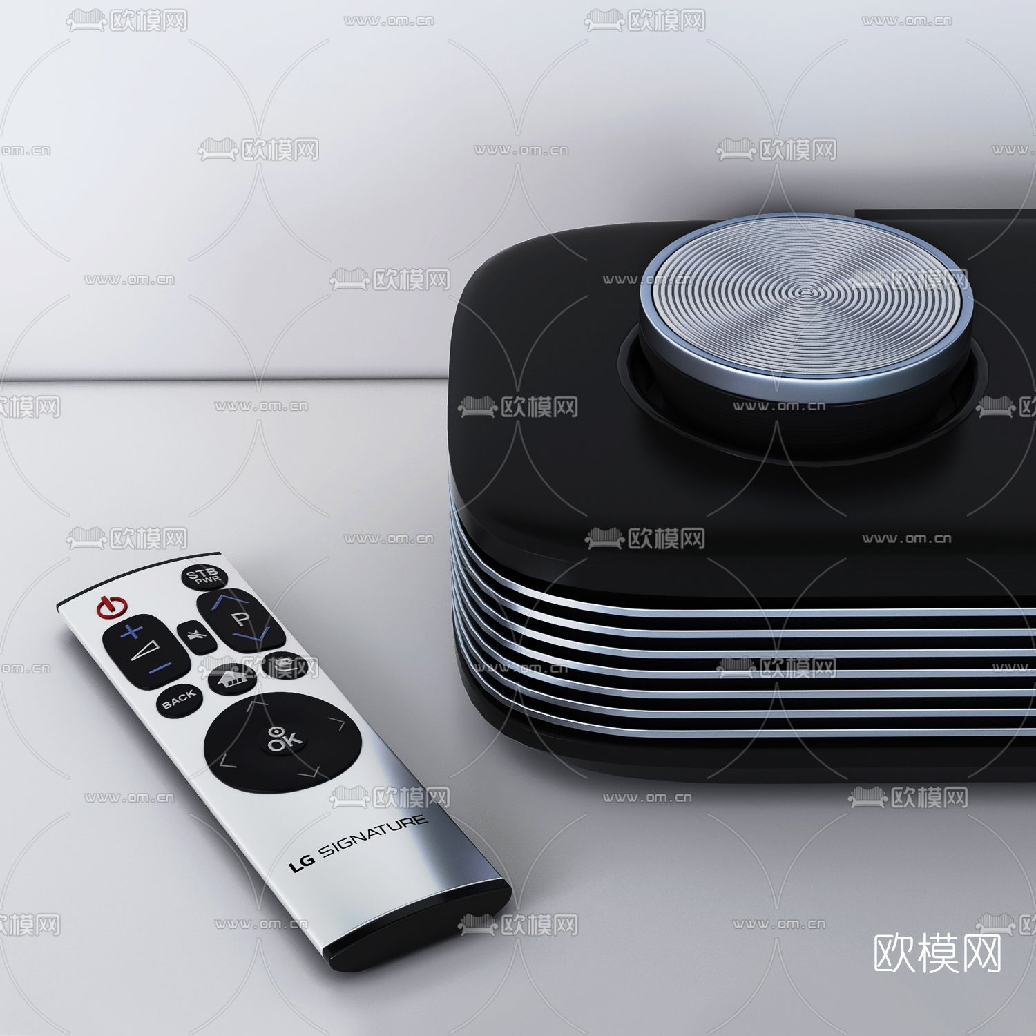 现代液晶电视机音箱3d模型下载（渲染图2）