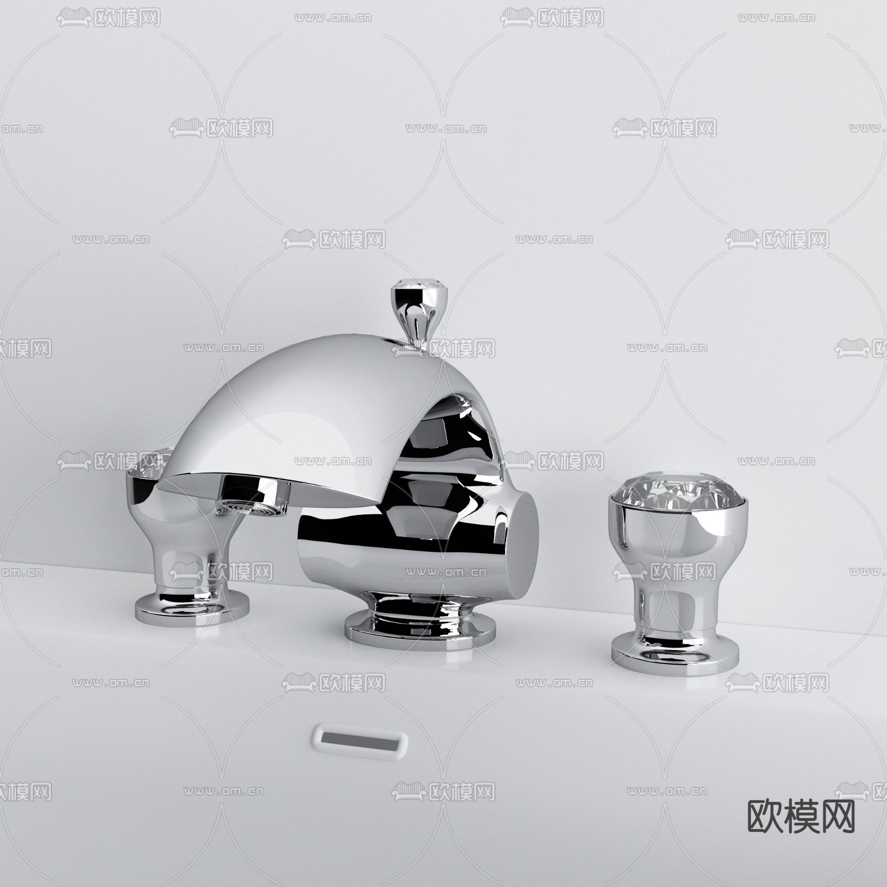 现代轻奢不锈钢水龙头免费3d模型下载