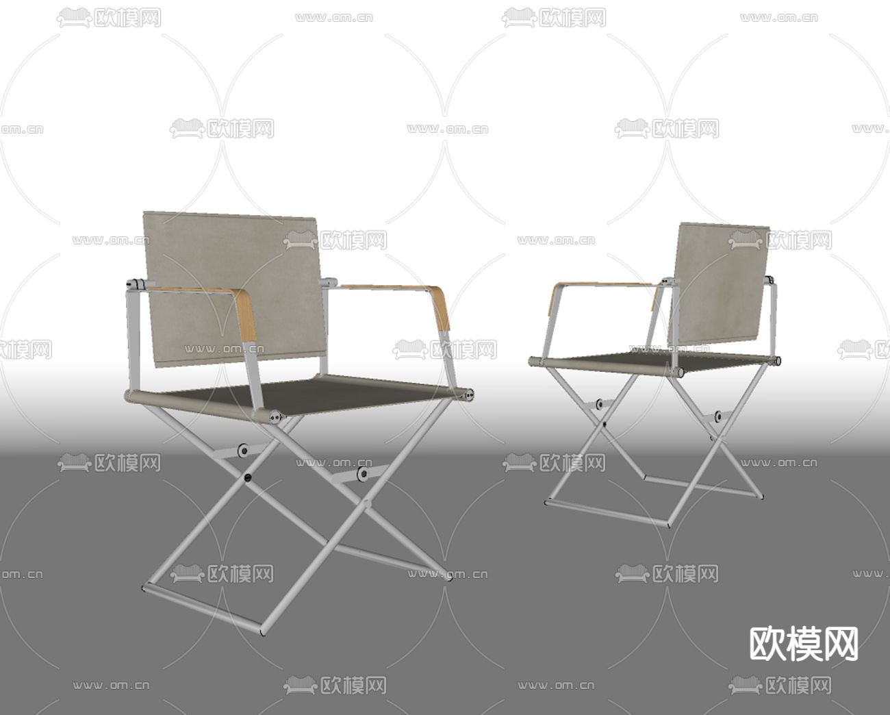 现代不锈钢单椅su模型下载（渲染图2）