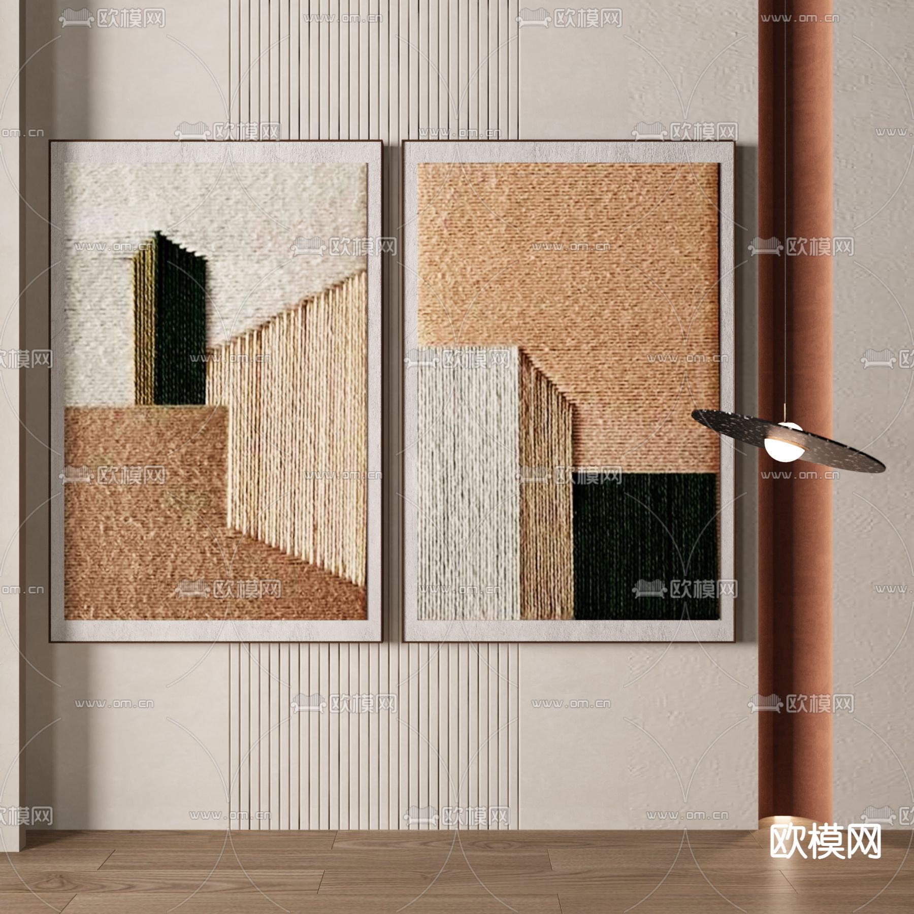 现代抽象装饰画3d模型下载_ID11964377_3dmax免费模型-欧模网