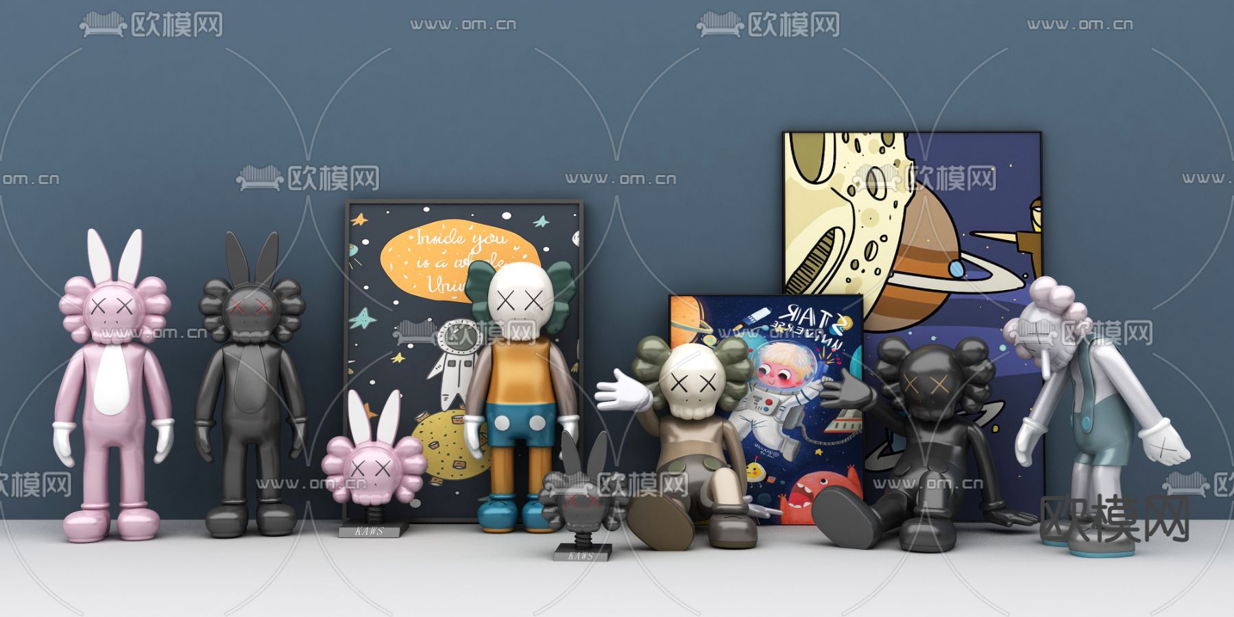 现代KAWS暴力熊潮玩3d模型下载