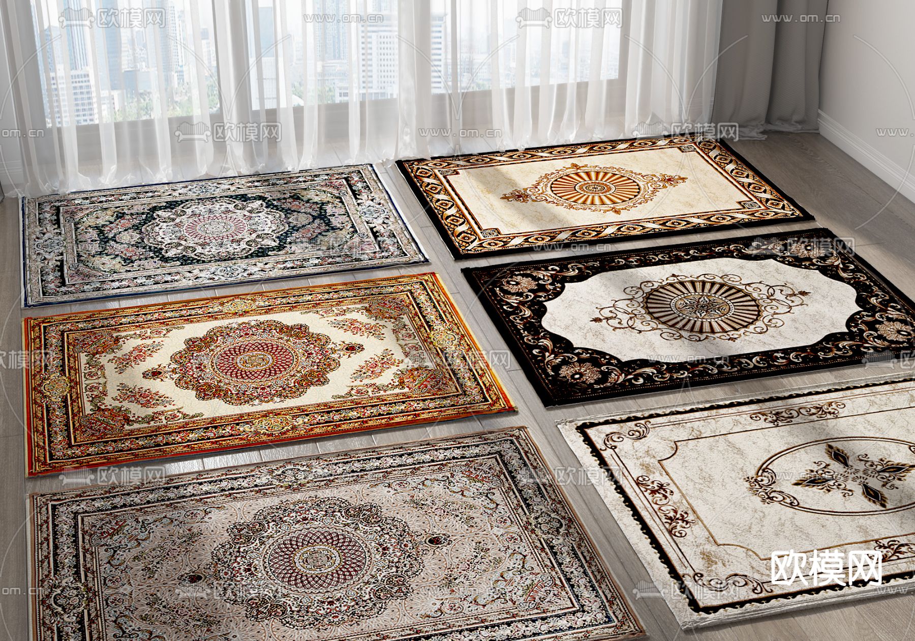 欧式花纹地毯3d模型下载