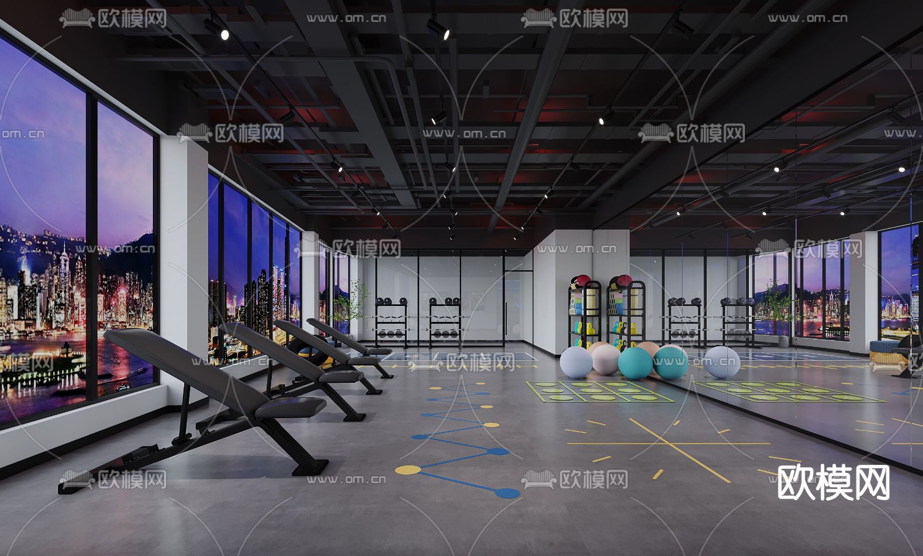 现代游泳馆3d模型下载（渲染图4）