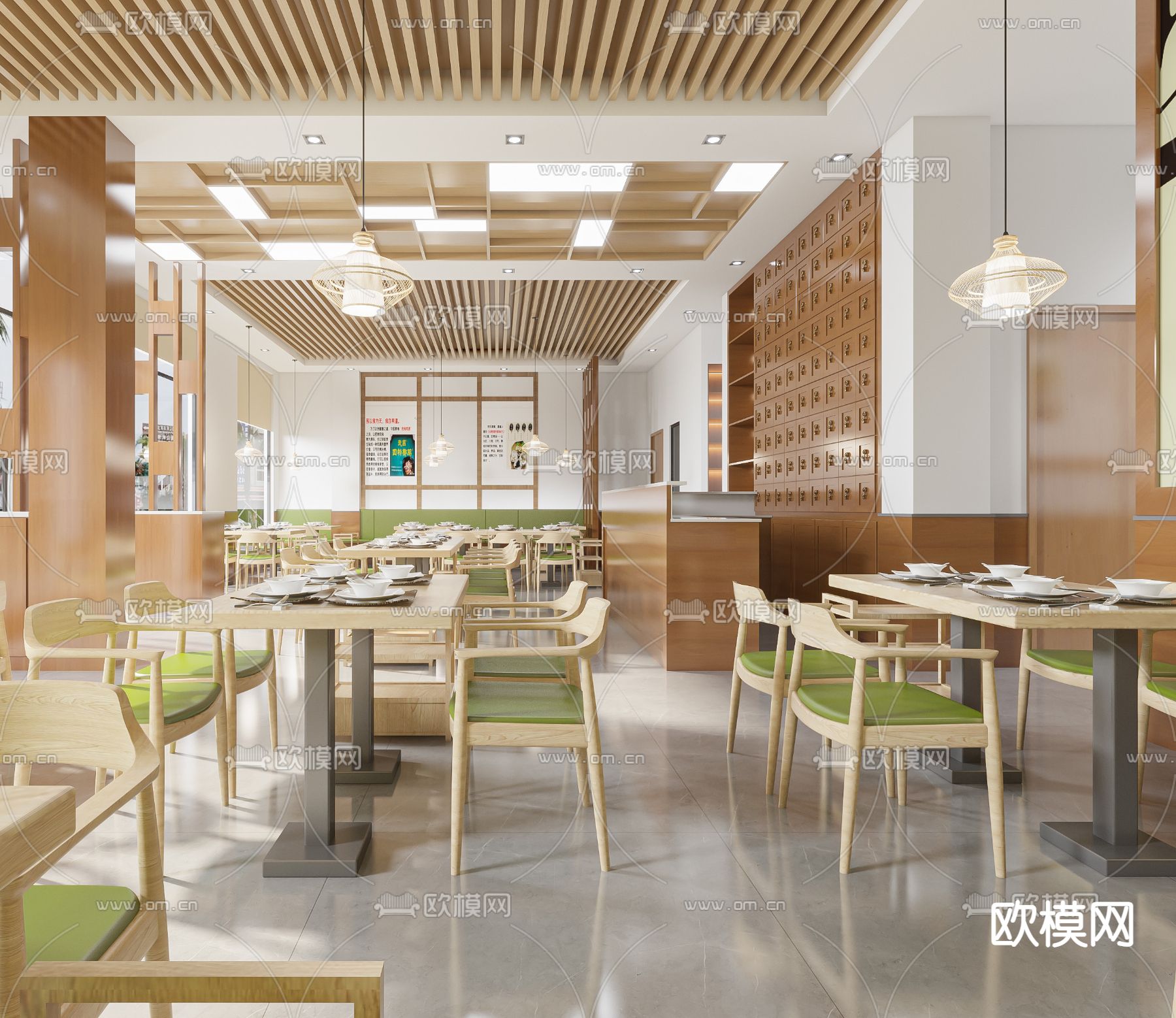 日式快餐店3d模型下载