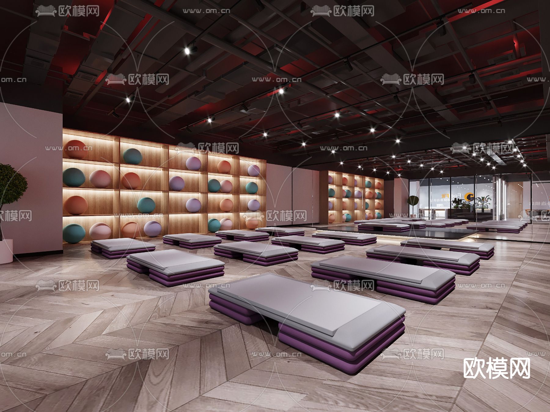 现代游泳馆3d模型下载（渲染图3）