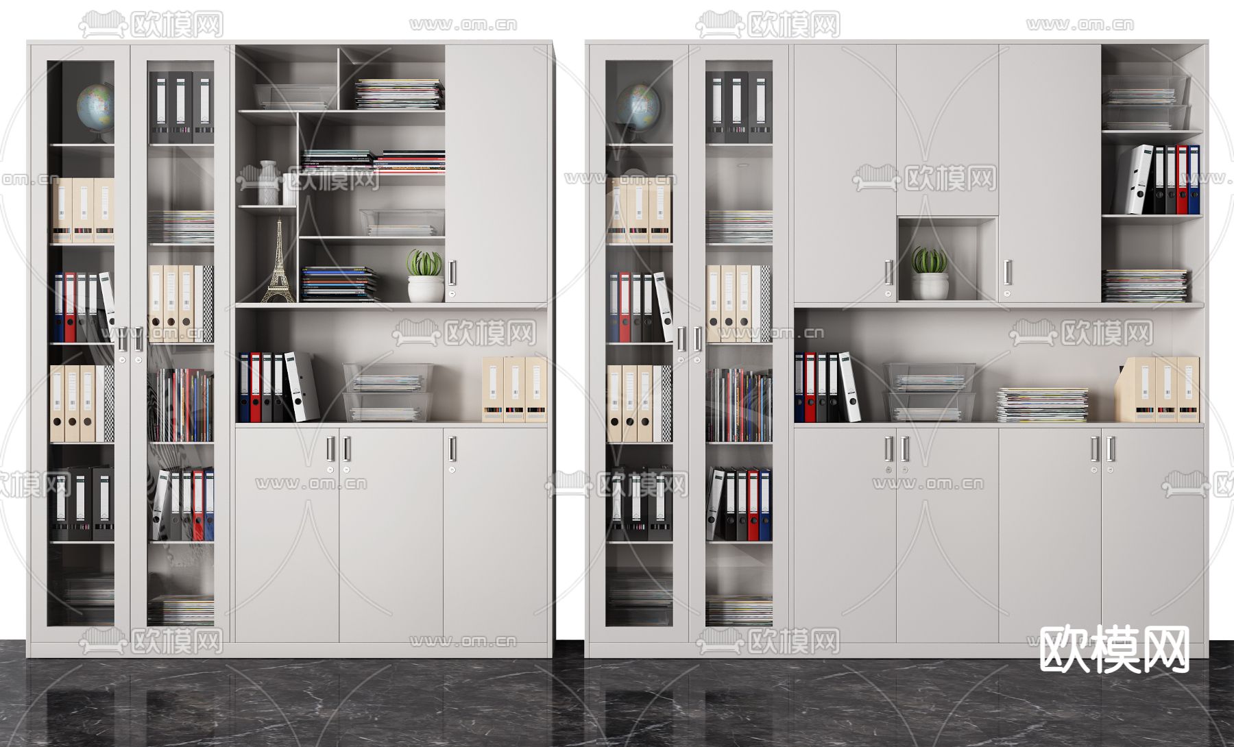 现代办公文件柜3d模型下载