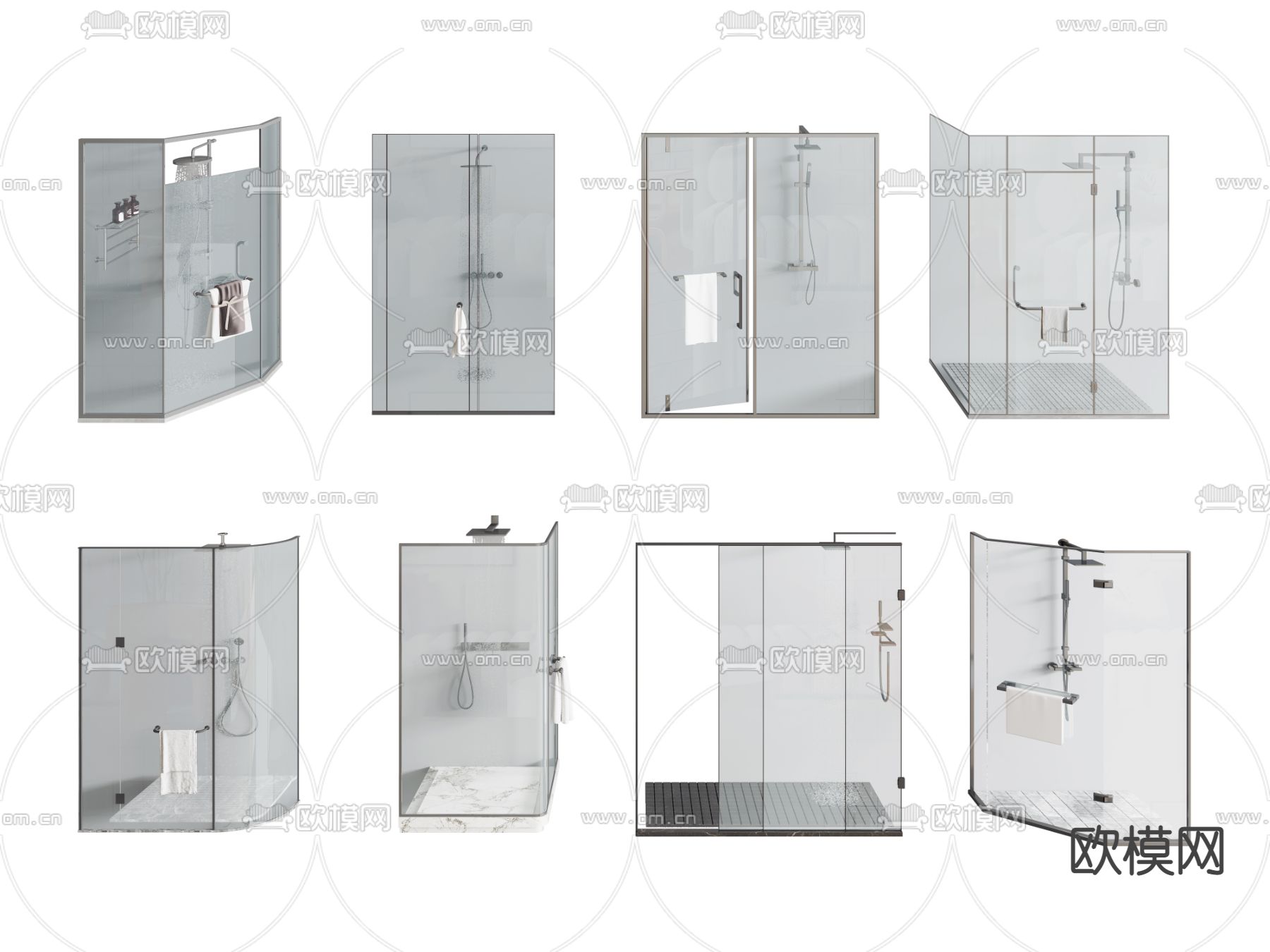 现代沐浴房淋浴房3d模型下载