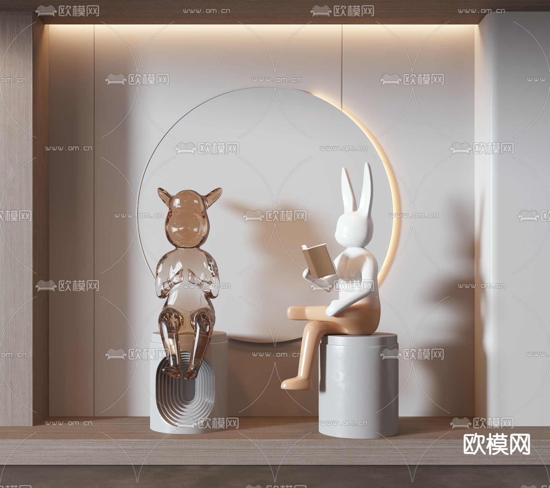 现代动物雕塑3d模型