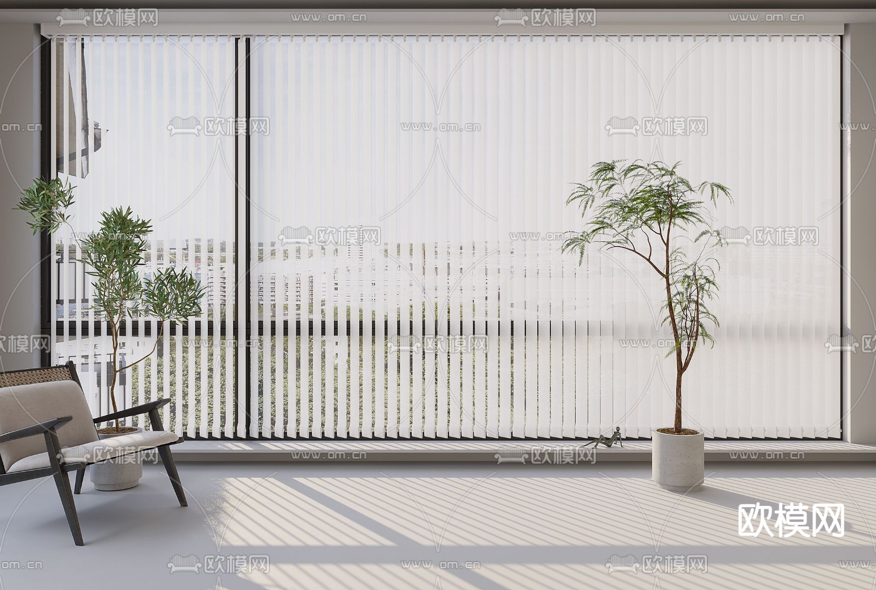 现代梦幻百叶帘3d模型下载_ID11965186_3dmax免费模型-欧模网
