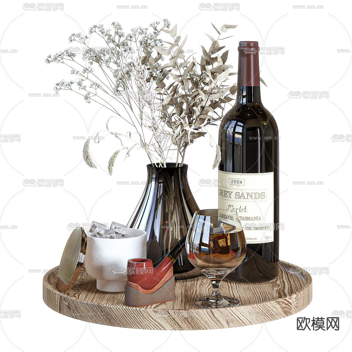 现代红酒高脚杯3d模型