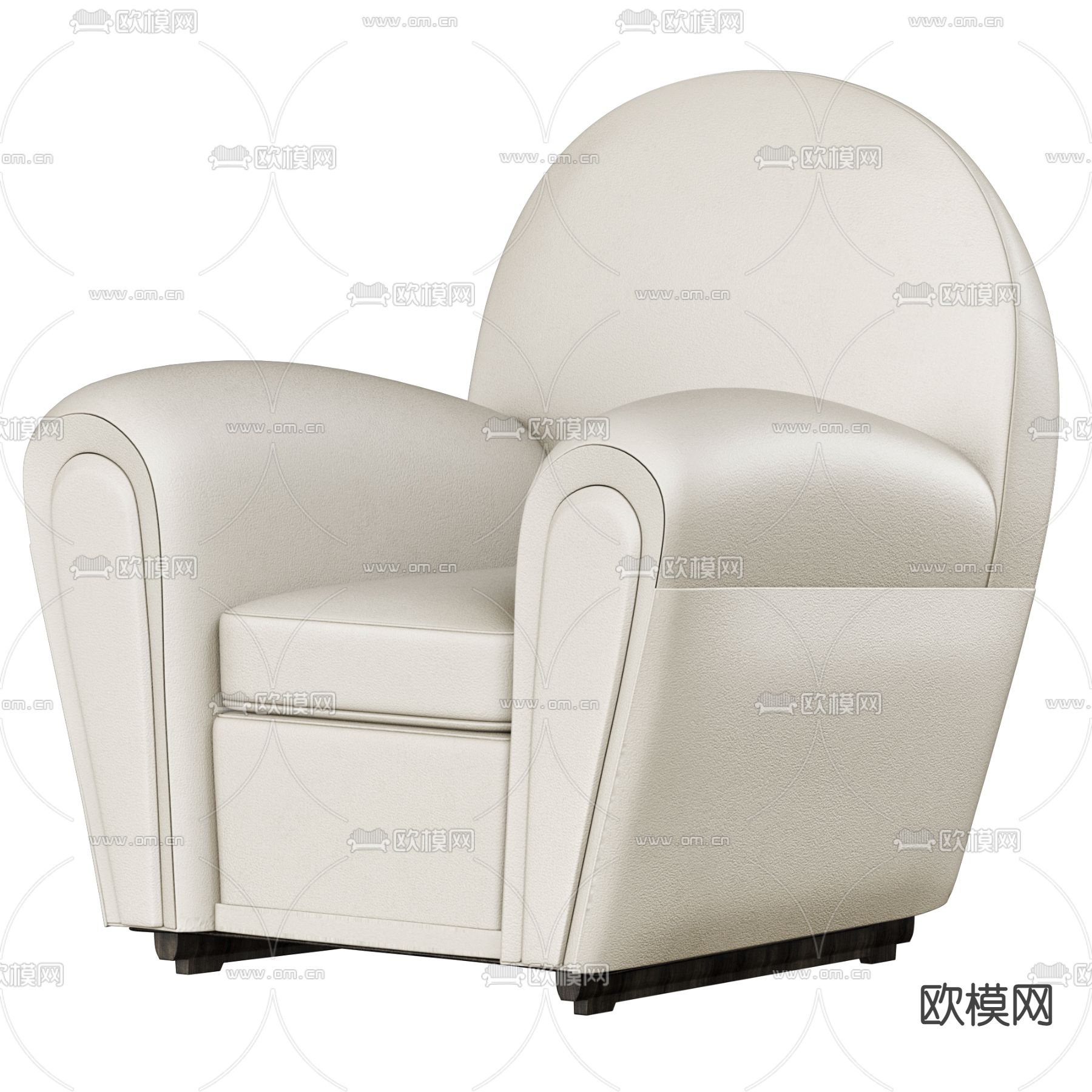 现代皮革单人沙发3d模型下载_ID11967827_3dmax免费模型-欧模网
