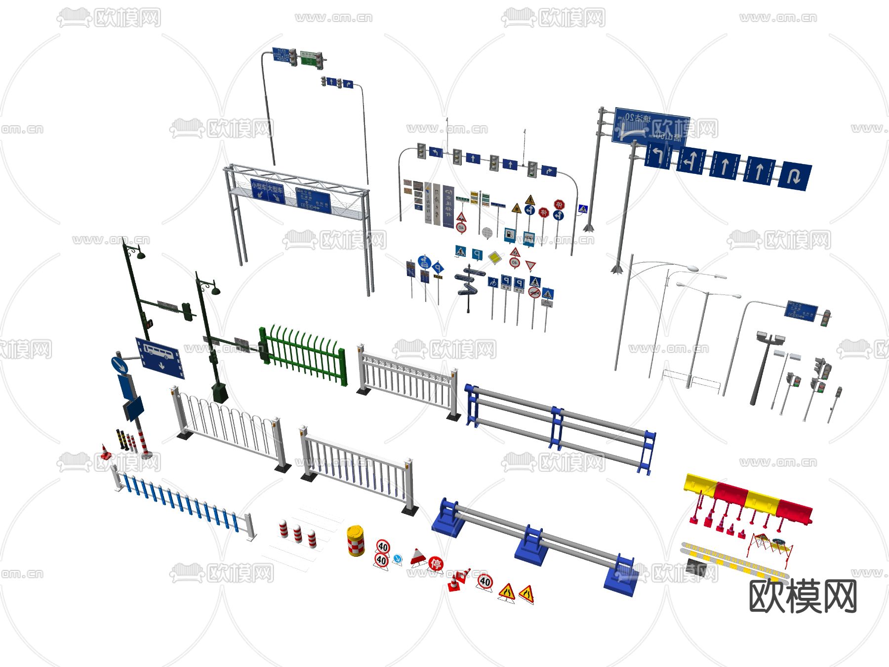 现代交通设施su模型下载（渲染图2）