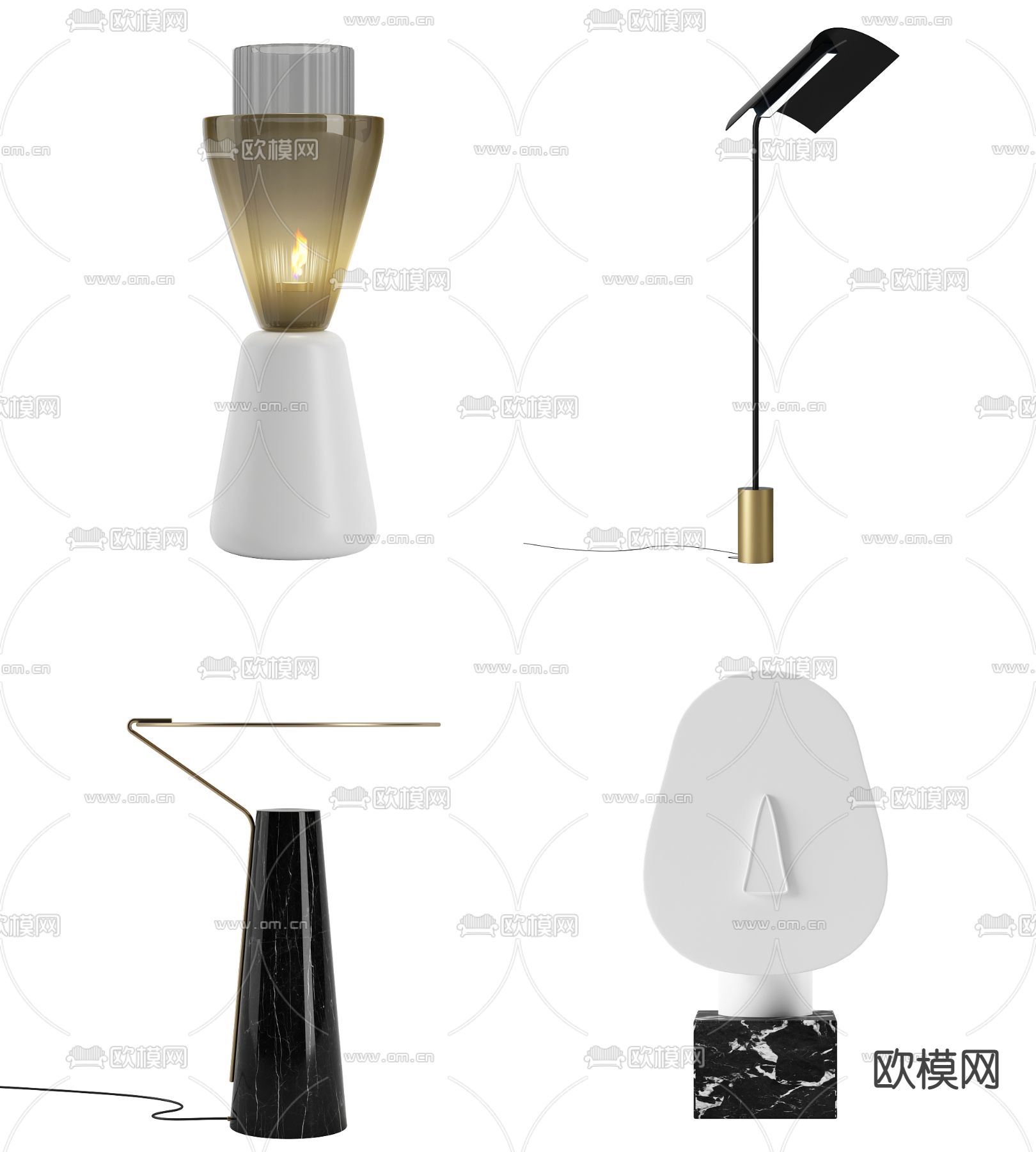 现代轻奢时尚台灯3d模型下载