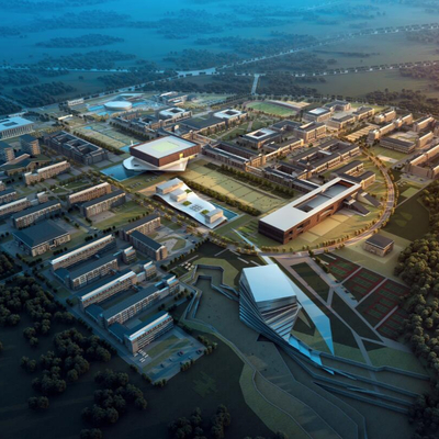  现代校园鸟瞰su模型 