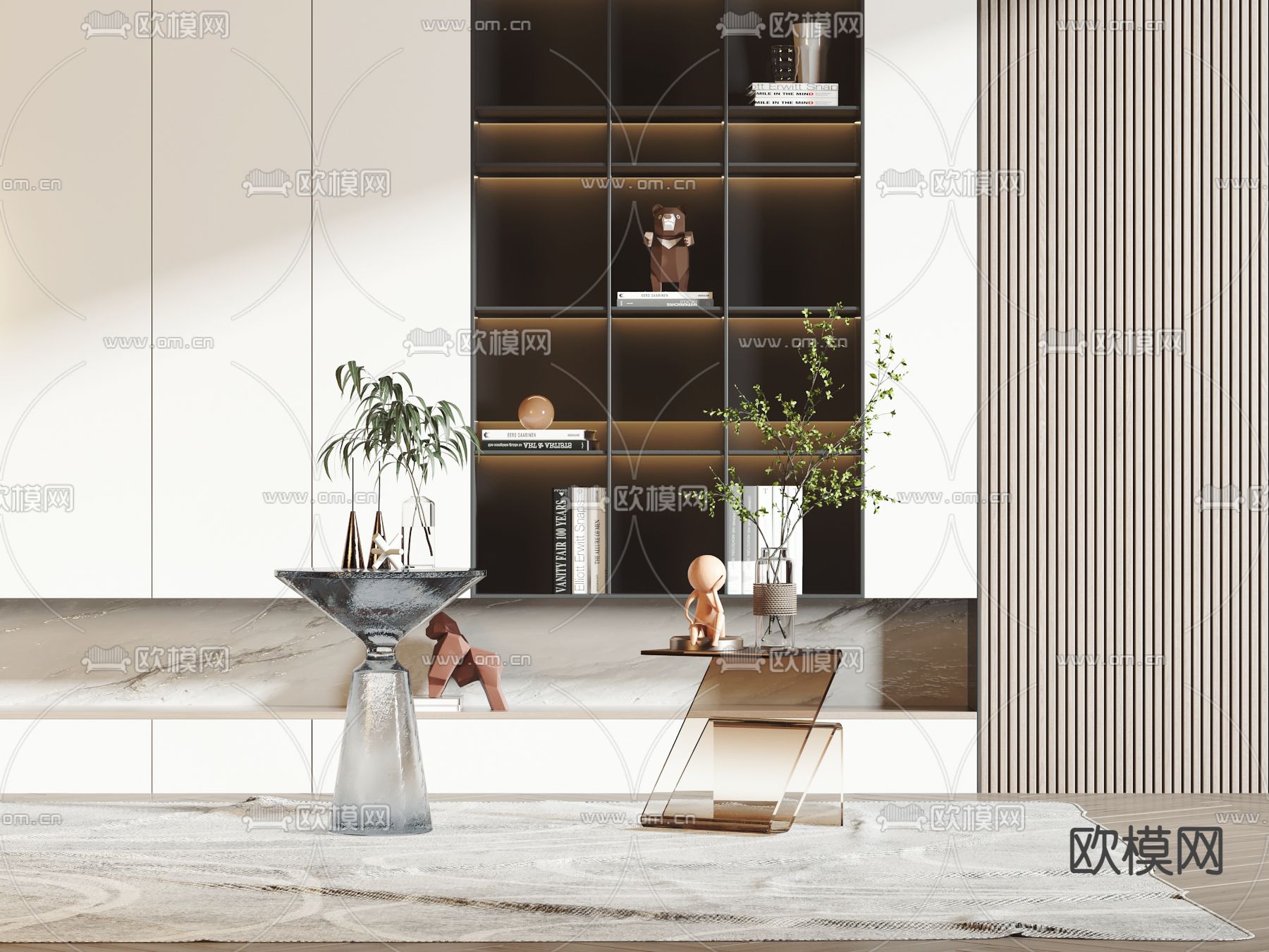 现代边几圆几3d模型下载