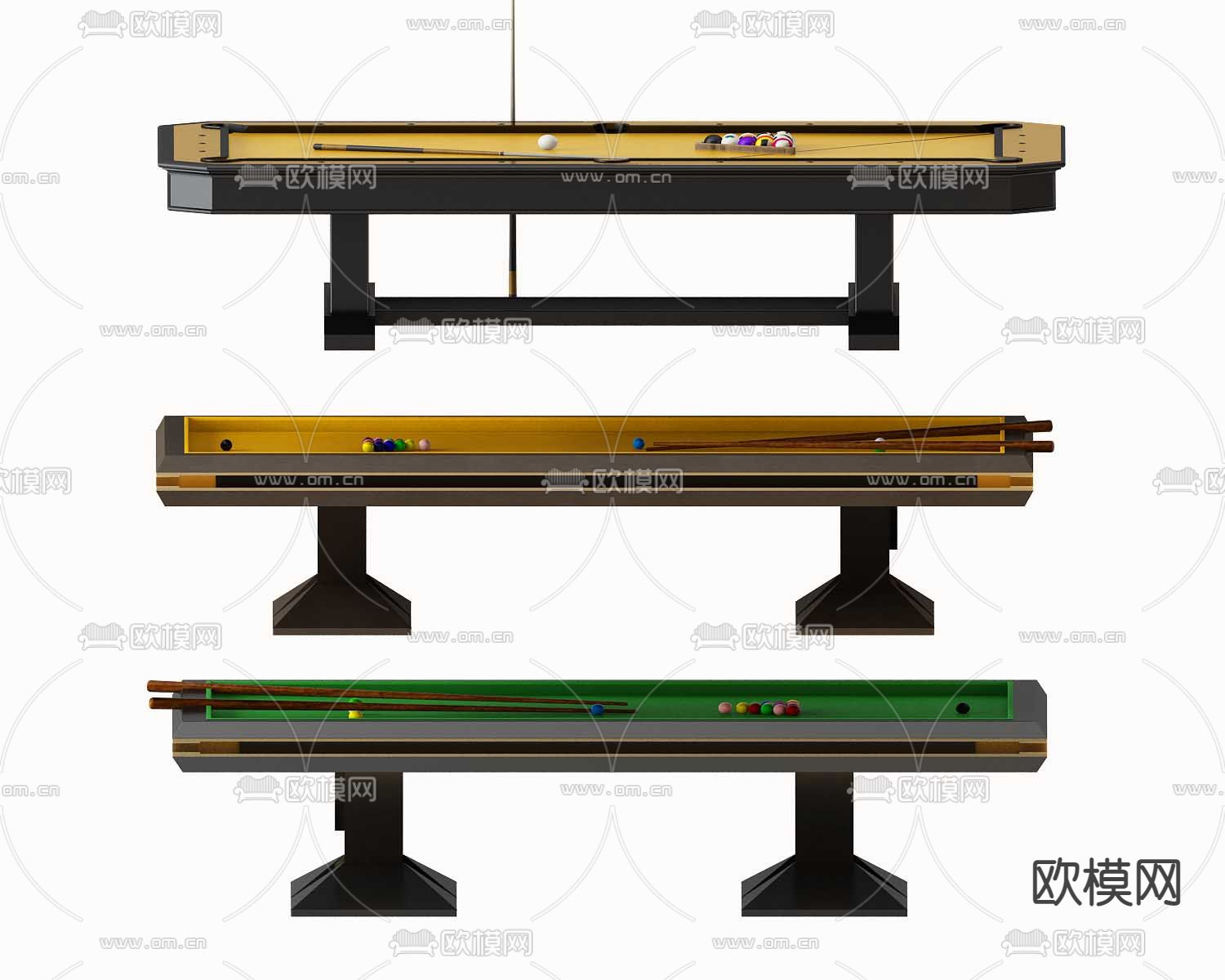 现代台球桌3d模型下载