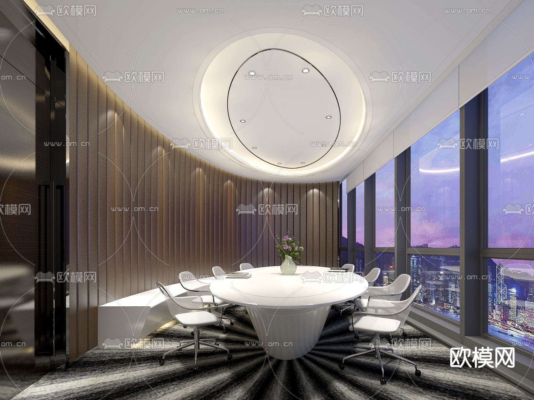 现代会议室免费3d模型下载