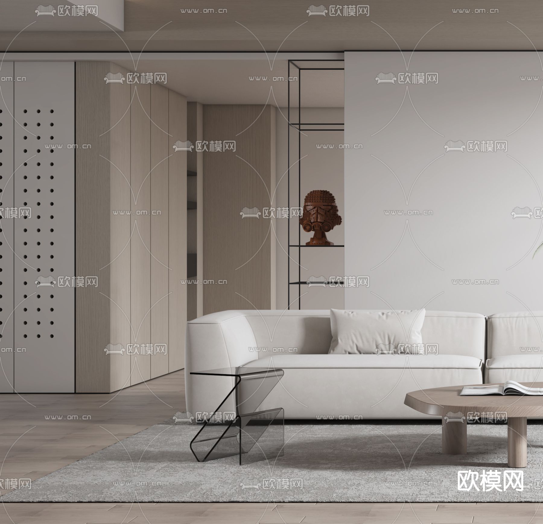 现代极简客厅3d模型