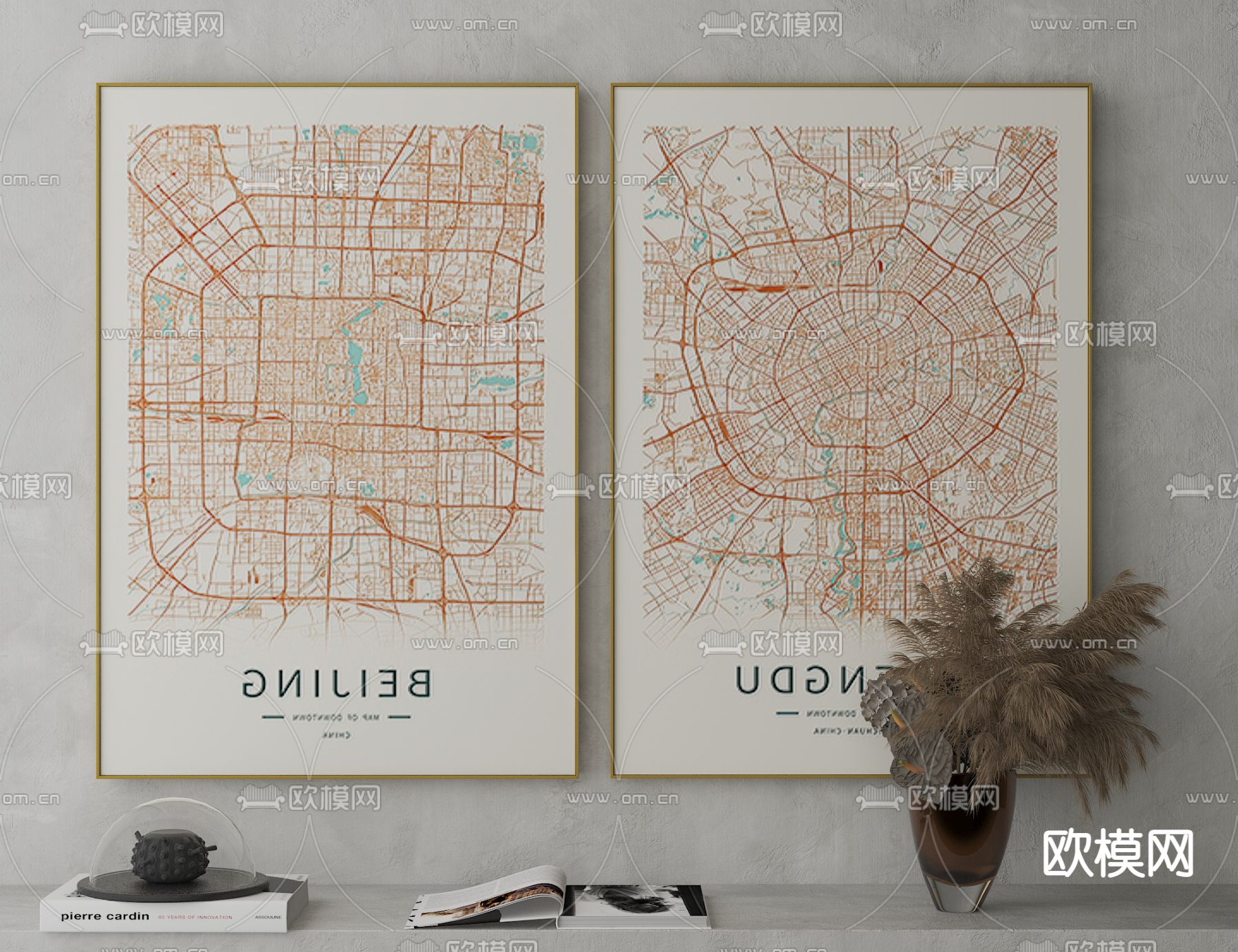 美式装饰挂图3d模型下载