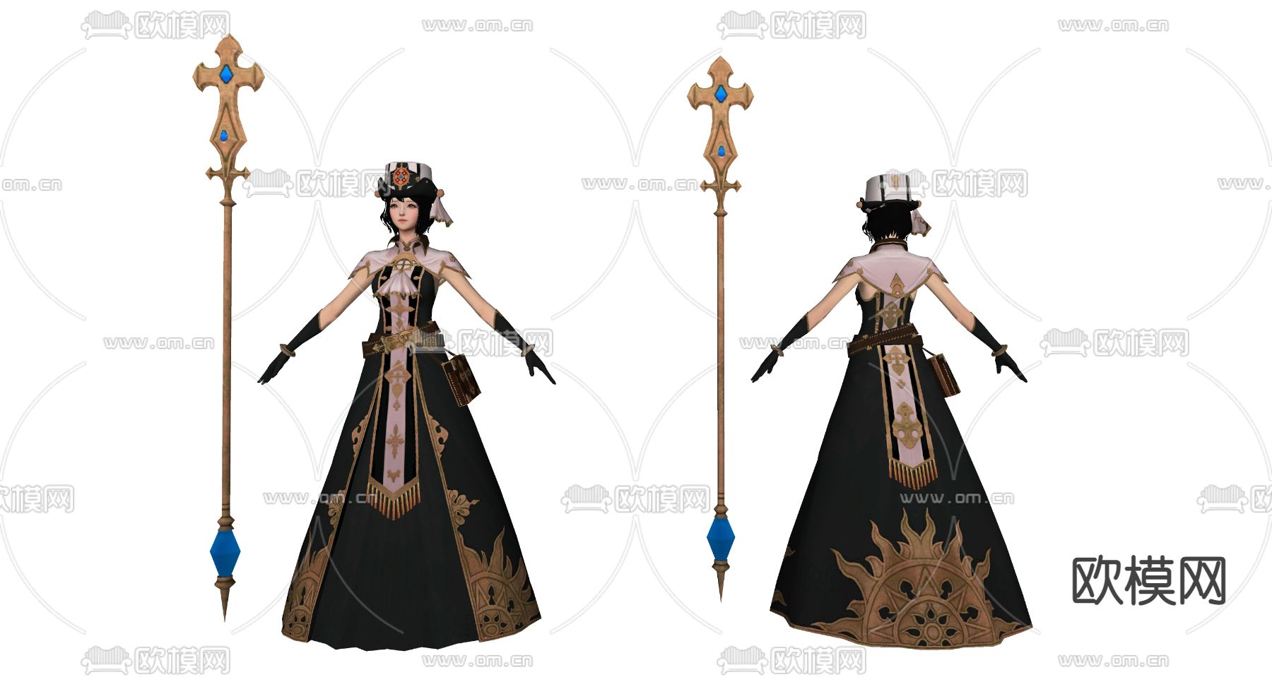 现代动漫人物su模型下载（渲染图2）