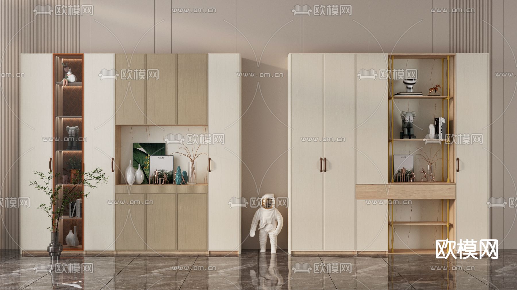 简欧装饰柜3d模型下载