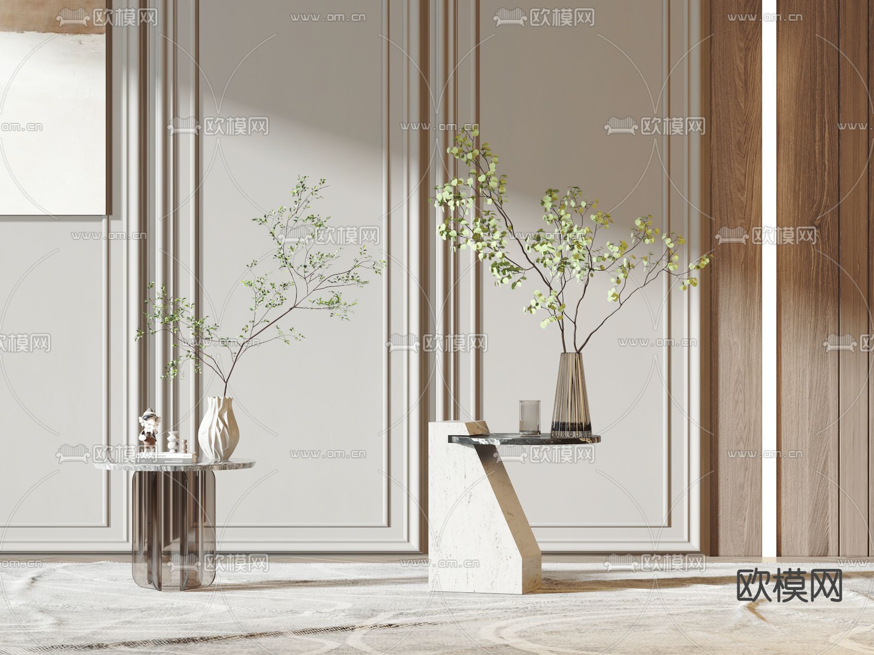 现代边几圆几3d模型下载