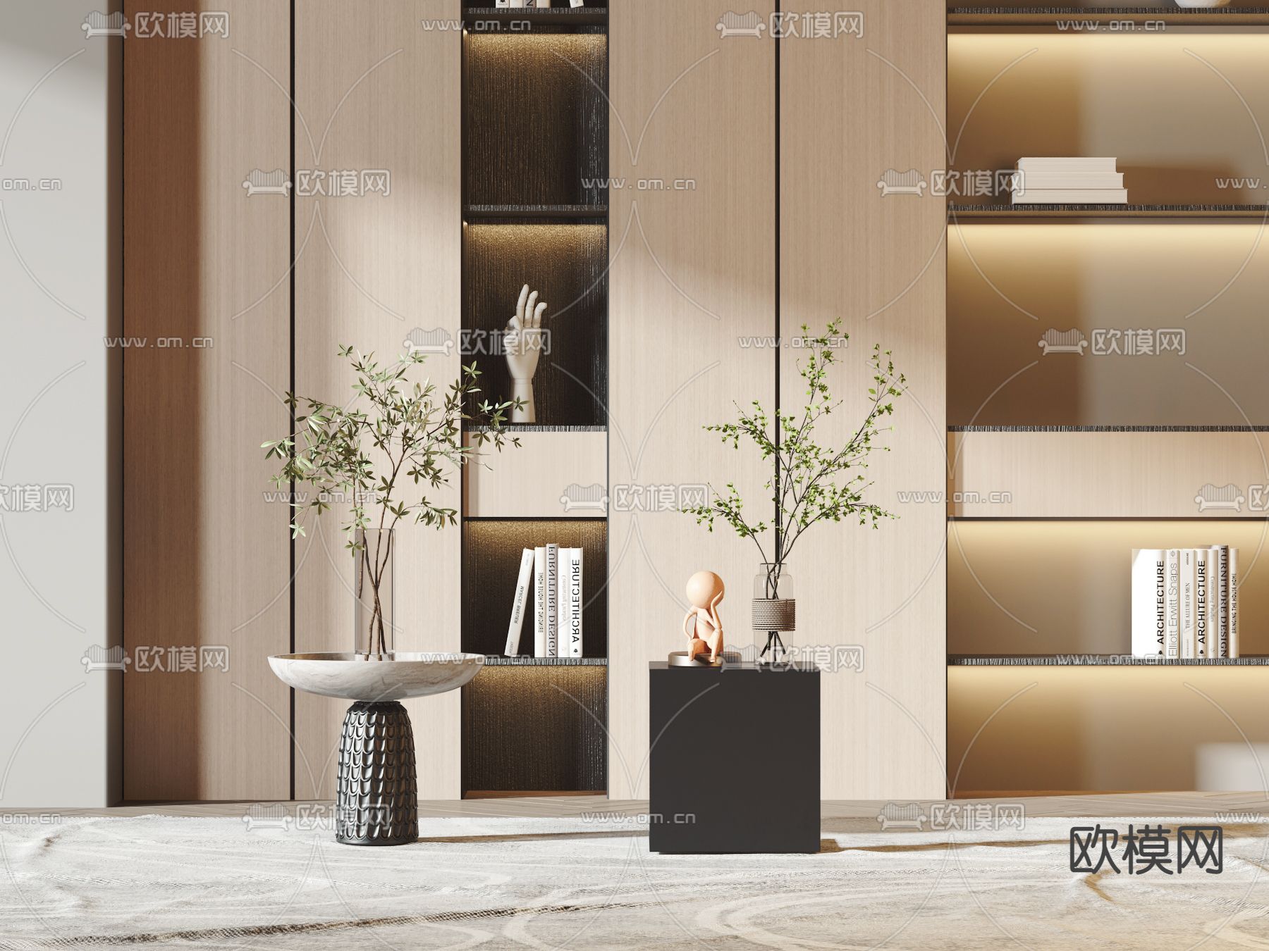 现代时尚边几角几3d模型下载