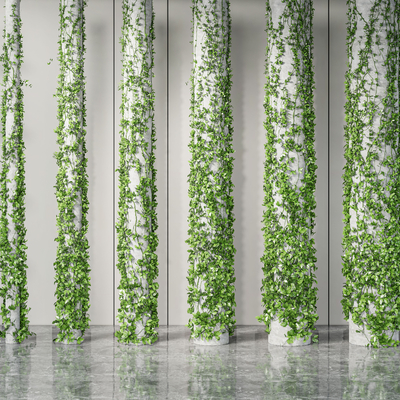  现代绿植藤蔓su模型 