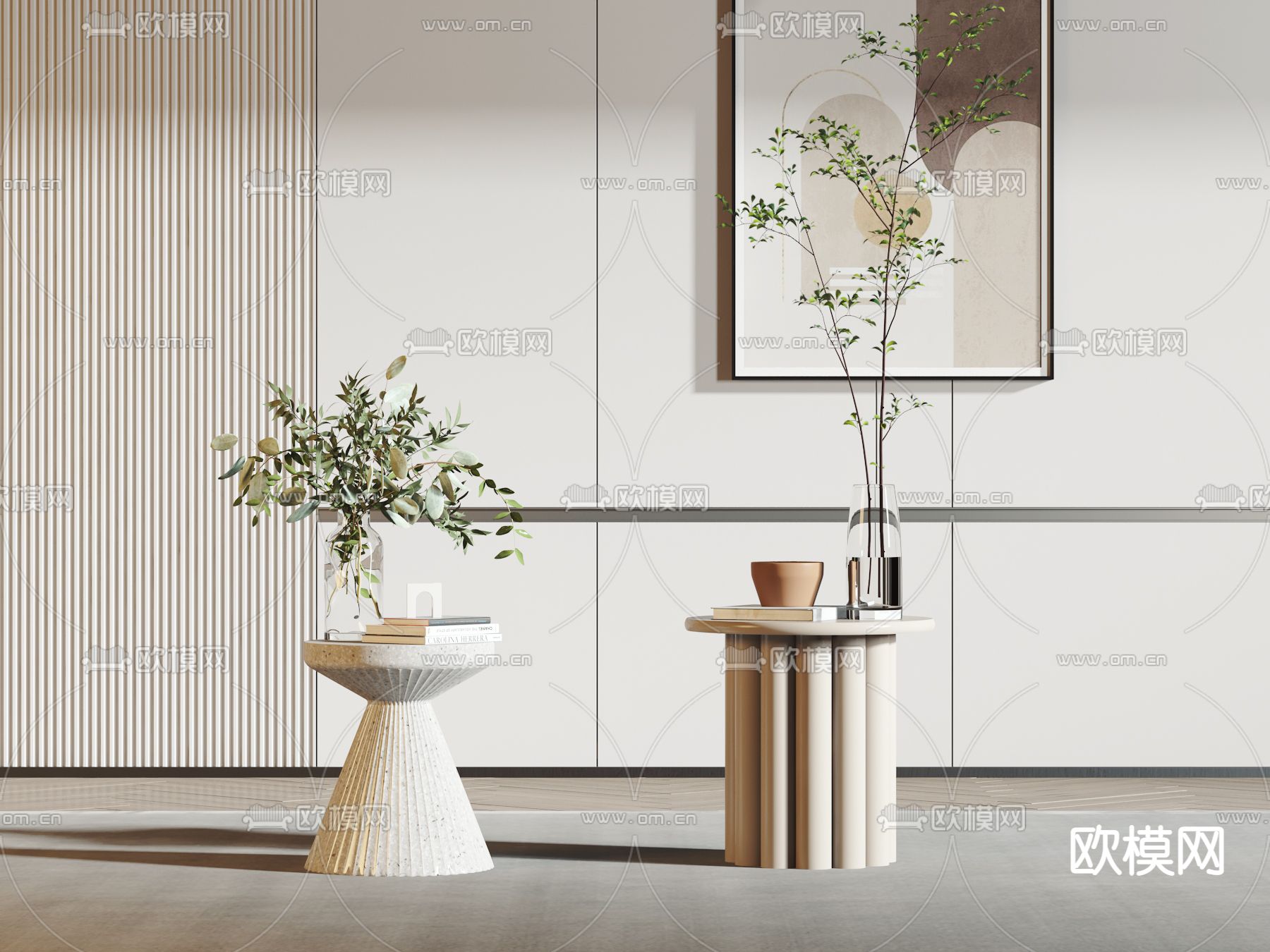 现代边几圆几3d模型下载