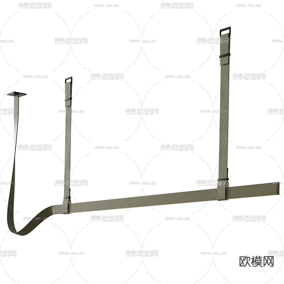 现代办公吊灯3d模型下载（渲染图1）