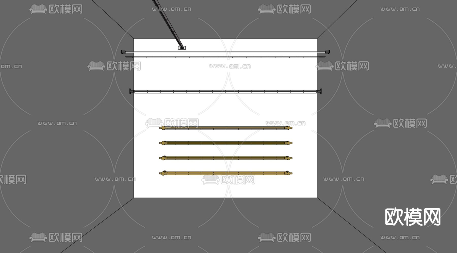 现代天际灯线性灯su模型下载（渲染图3）