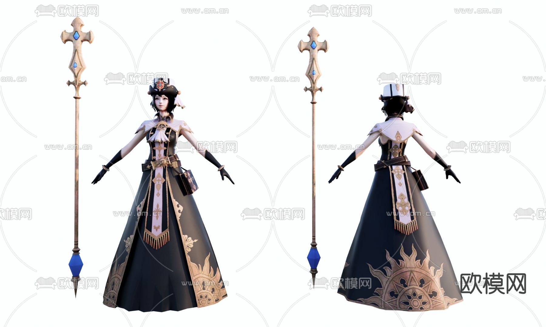 现代动漫人物su模型下载（渲染图1）