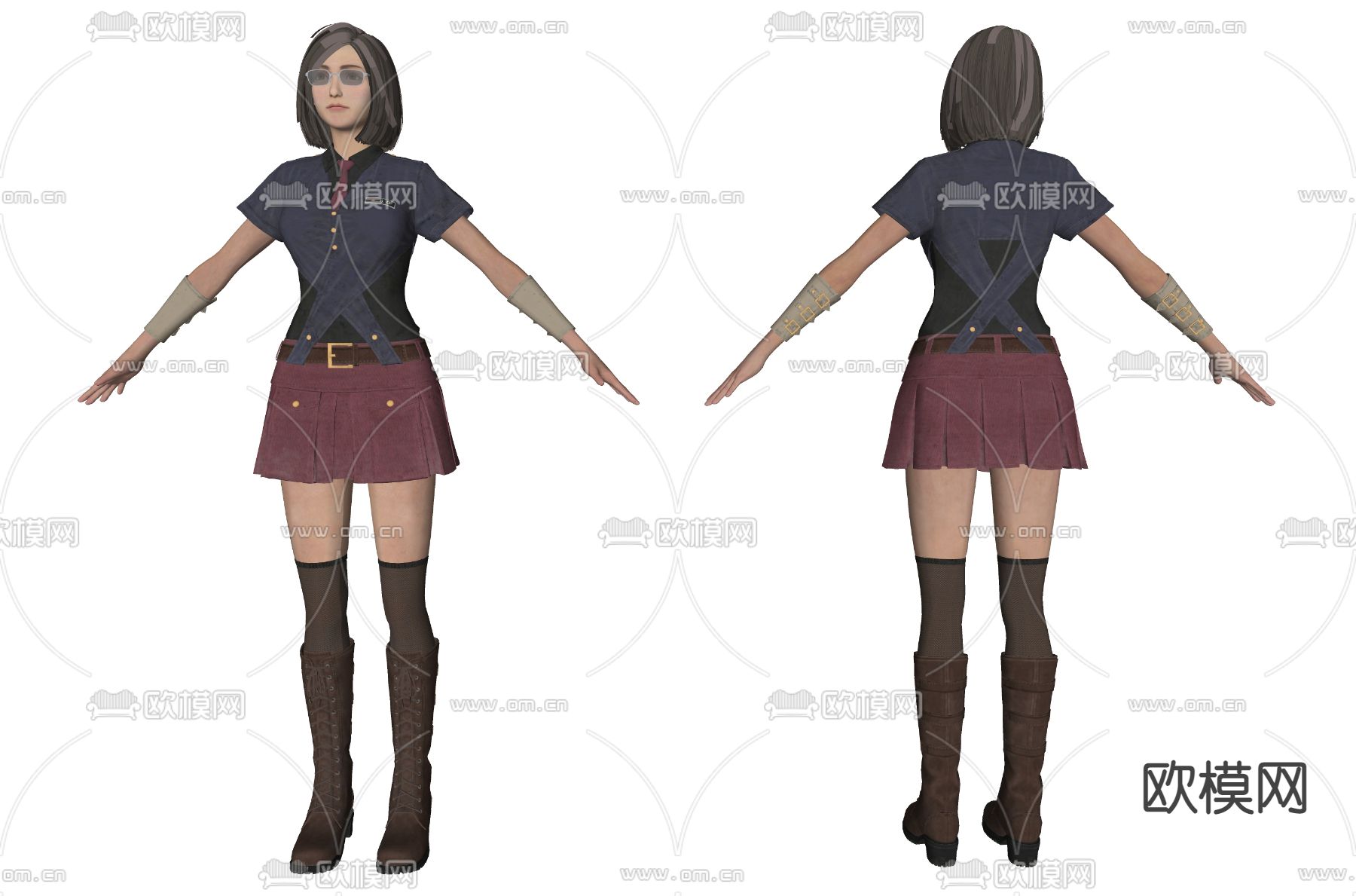 现代美女人物su模型下载（渲染图2）