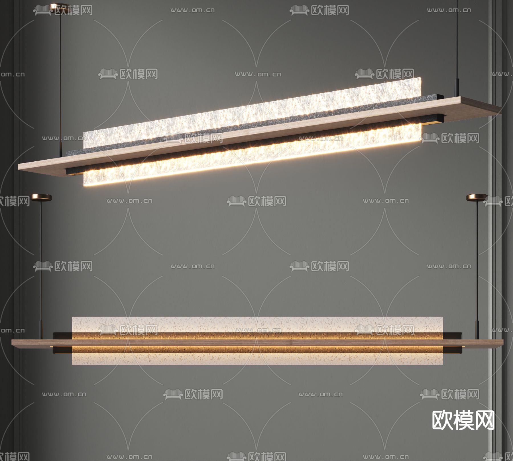现代条形吊灯3d模型下载_ID11967614_3dmax免费模型-欧模网