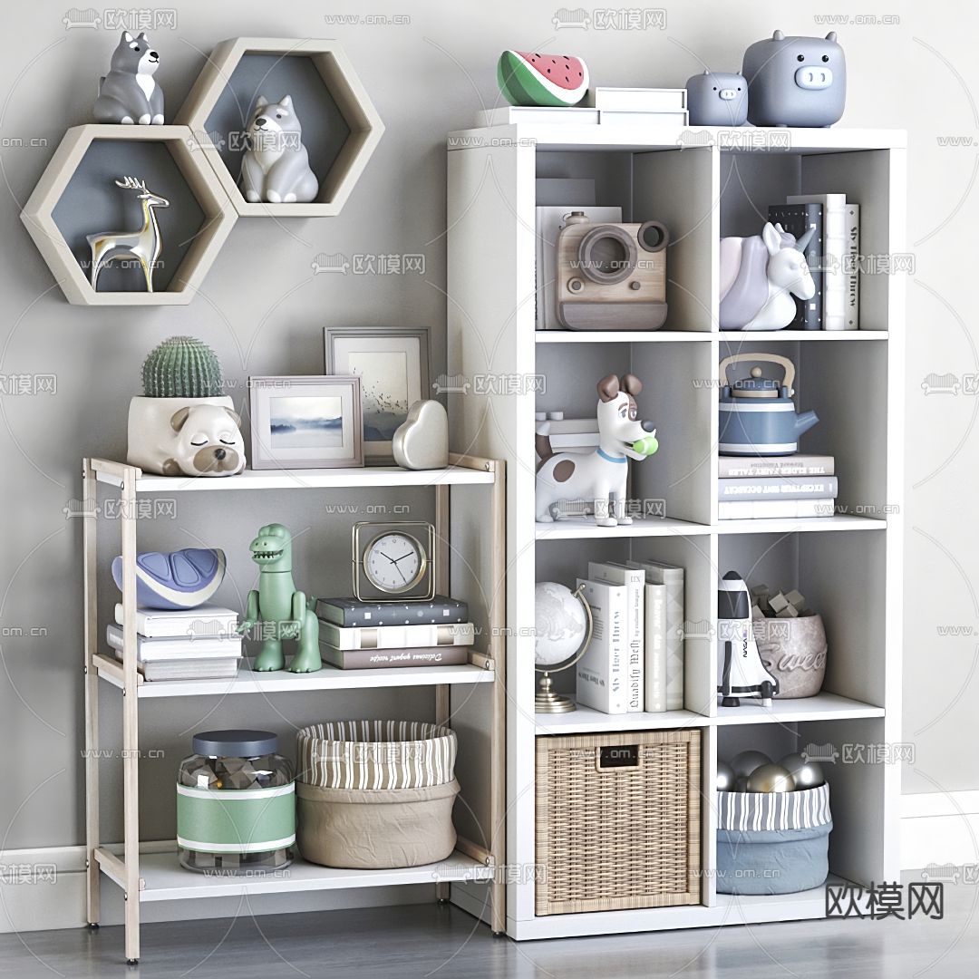 现代儿童柜3d模型下载