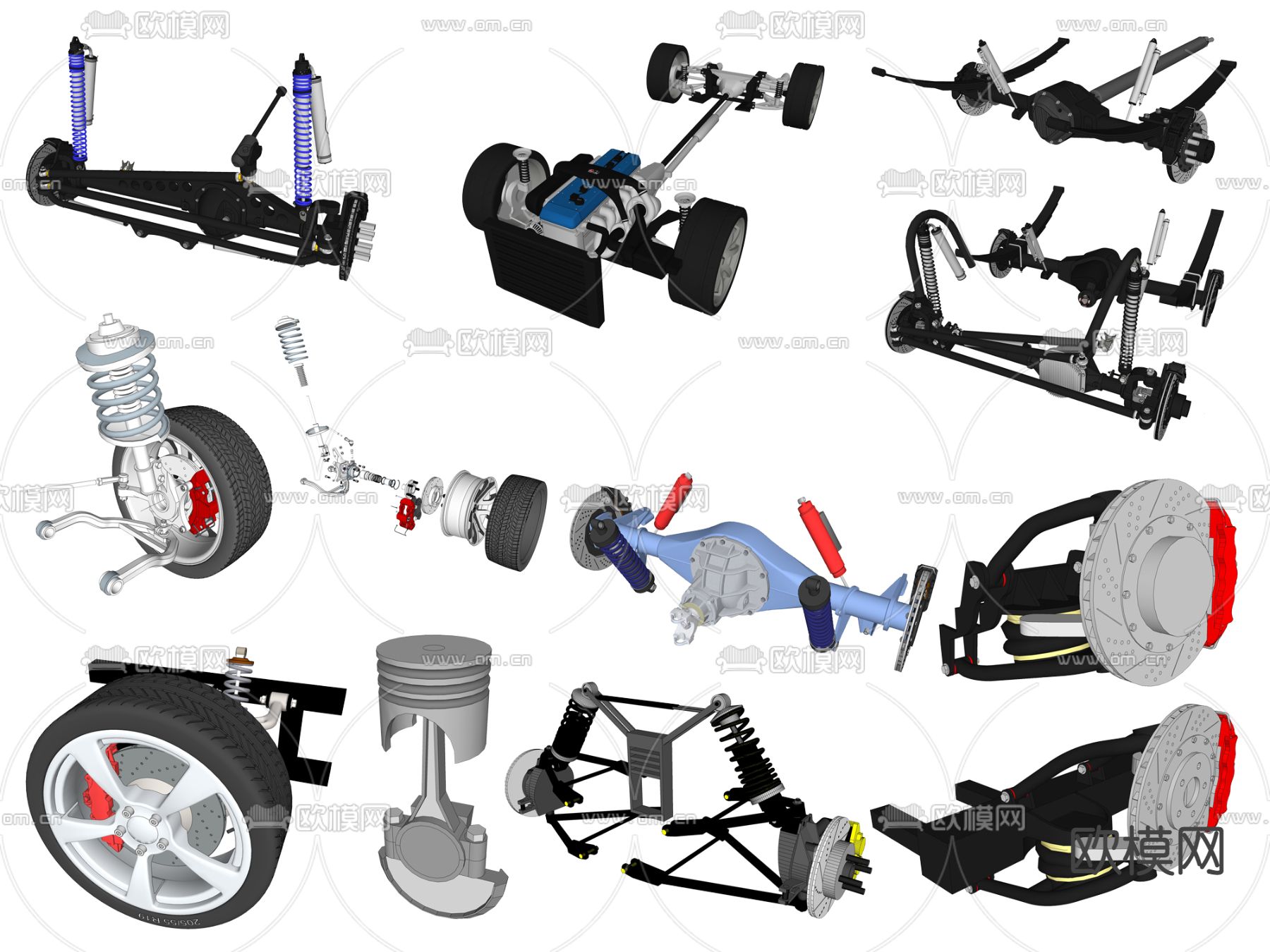 现代汽车零件su模型下载