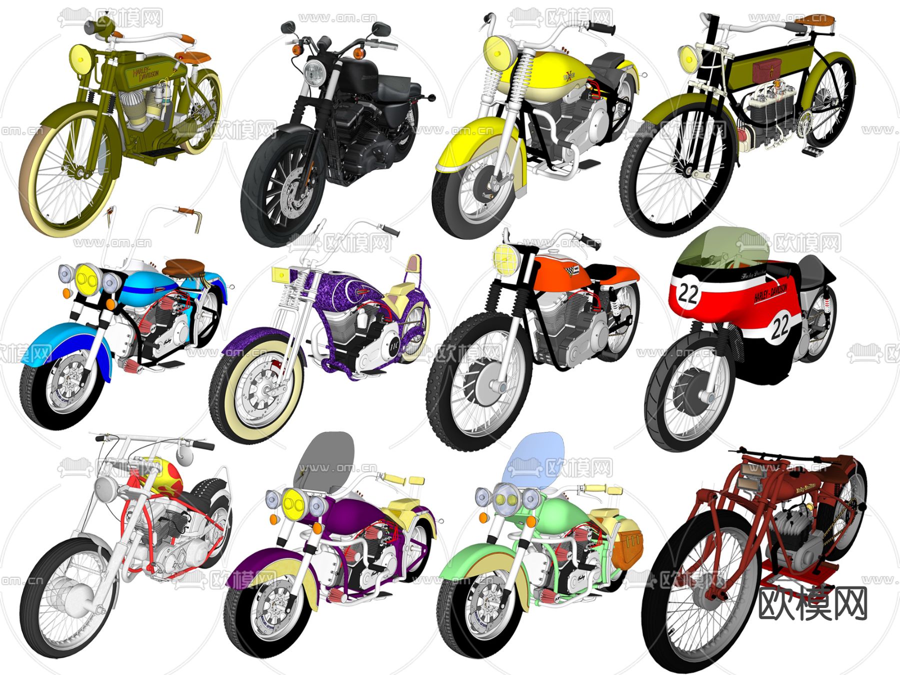 现代摩托车su模型下载