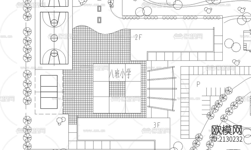 某小區(qū)cad規(guī)劃平面圖下載(渲染圖4)