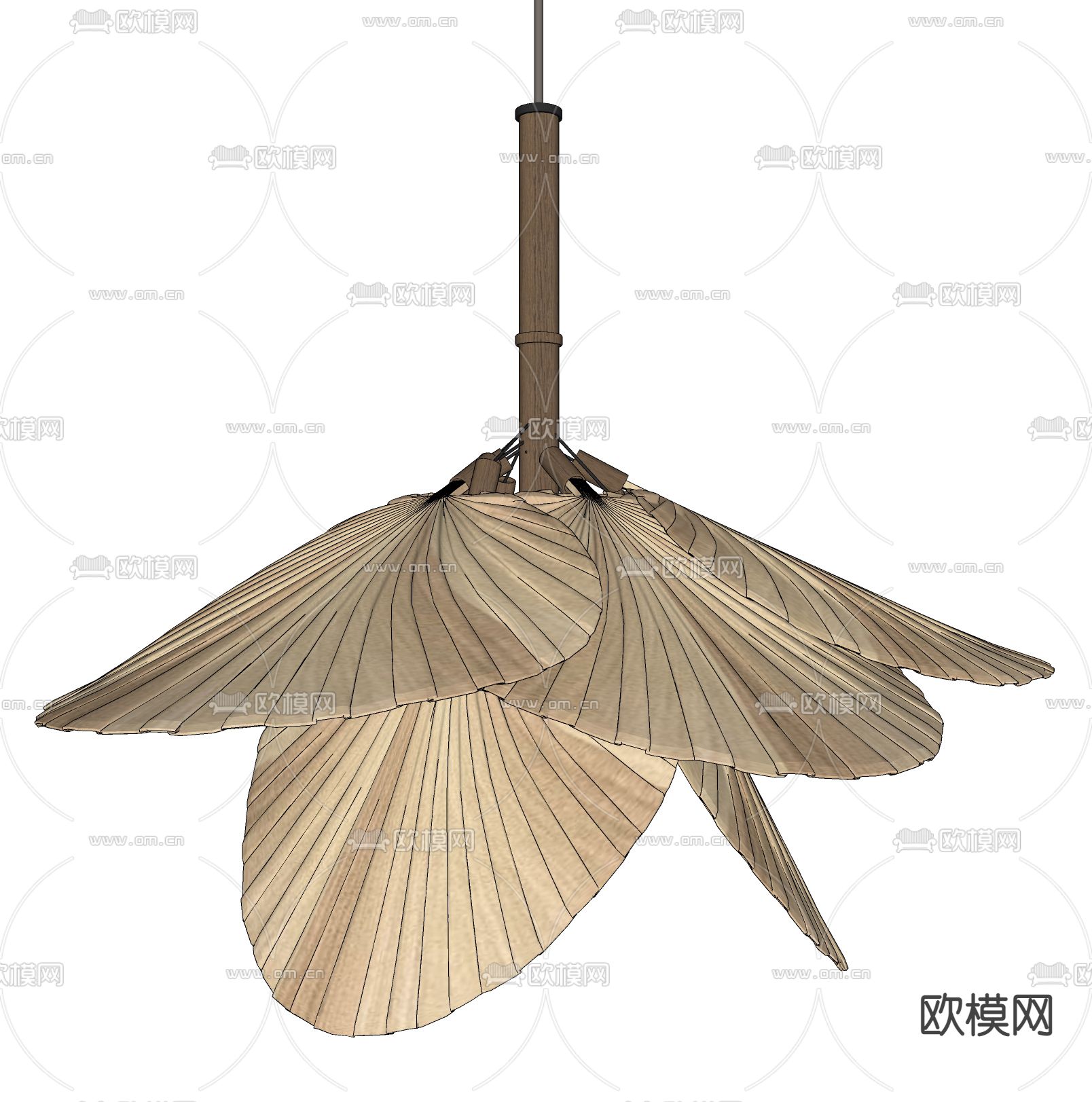 自然法叶片吊灯su模型下载（渲染图2）