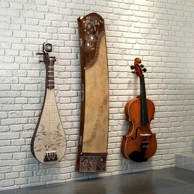  现代琵琶古筝乐器su模型 