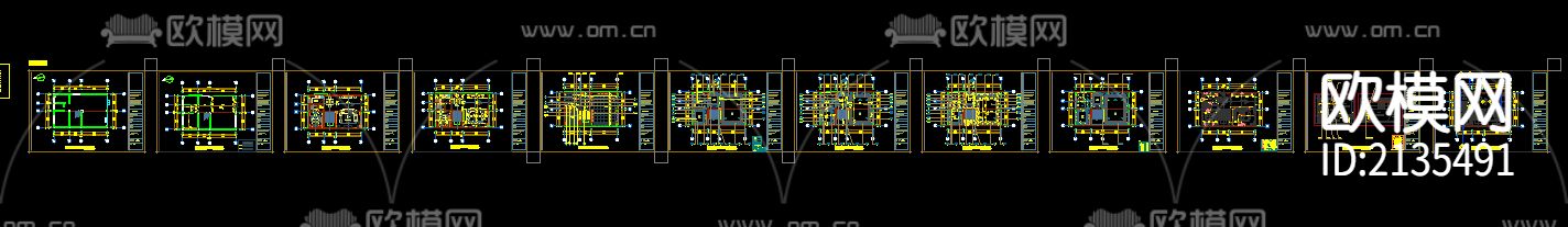 新中式别墅cad施工图下载（渲染图2）